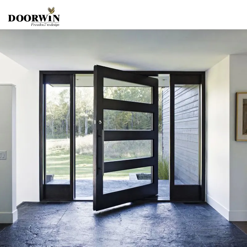 Doorwin Modern Entrance Door Security Front Wood Door For Home And Office And American Style Custom Colours Exterior Entry Door