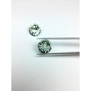 พลอยอะเมทิสต์สีเขียวสังเคราะห์ทรงกลมเว้าขนาด 10*10 มม. ผ่านกระบวนการอบความร้อน มีการเปลี่ยนสี - Product Image 3