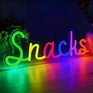 Snacks Letreros Neon LED indoor hanging ambient light shop <b>sign</b> wall decoration light entrance indicator light luminous <b>sign</b> - Product Image 6