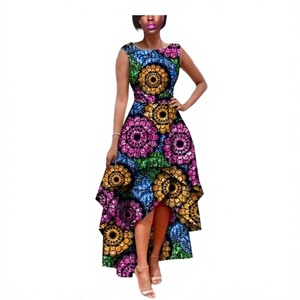 Robe de mariée africaine Dashiki pour femme, accessoires de photographie, robe de soirée Y2K sexy asymétrique, élégante, imprimée, en coton respirant pour l'été - Product Image 2