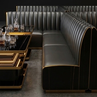 Ensemble de mobilier commercial pour restaurant, idéal pour salon de thé, pâtisserie, barbecue, restaurant de fondue - Style industriel/rétro, canapé en PU personnalisable