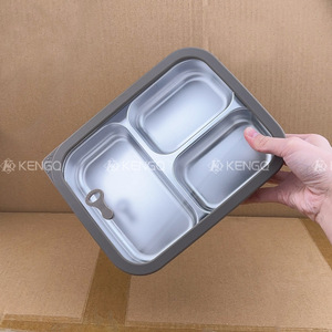 Kengqiang Stainless Steel <b>Lunch</b> <b>Box</b> 316L Sealed Divided Rectangle Office Use - Product Image 5