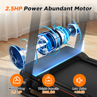Caminadora para Personas Mayores con Pasamanos Largos, Silenciosa, Plegable, con Plataforma Amortiguadora, Pantalla LED, Máquina de Fitness para el Hogar