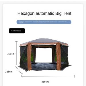Carpa Hexagonal Grande Automática para Exteriores, de Una Habitación, Resistente al Viento y a la Lluvia, de Tela Oxford, para Bodas, <span class=keywords><strong>Playa</strong></span>, Camping, con Cortina para la Parte Trasera del Coche - Product Image 4