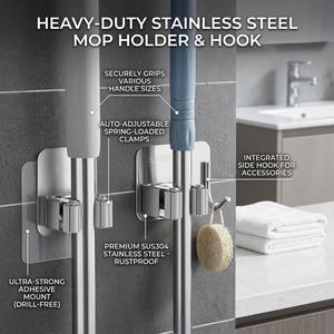 Stainless Steel Wall Mount Hooks With Hook Compact Design <b>Large</b> Back Plate For Bathroom Storage Multifunctional Tool Holder - Product Image 3