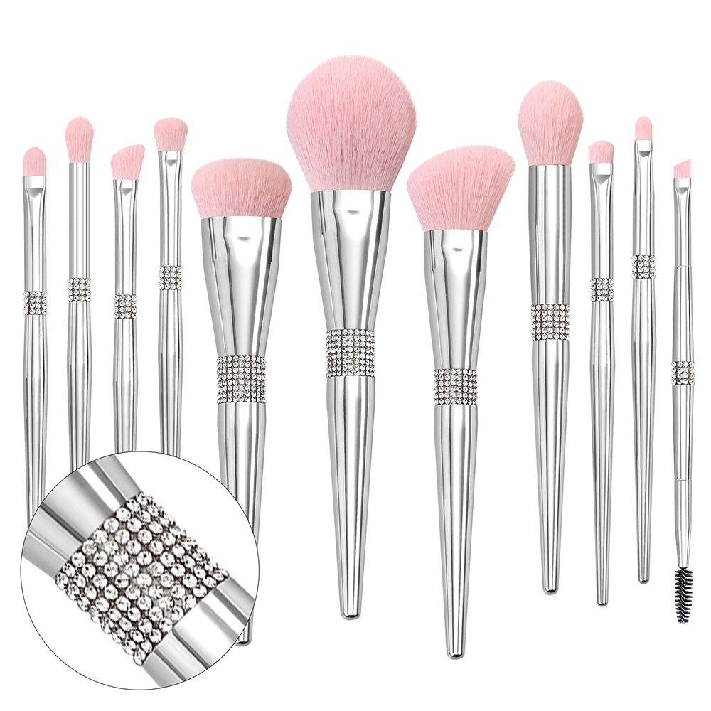 ด้ามจับประดับพลอยเทียมสีเงิน 11 ชิ้น