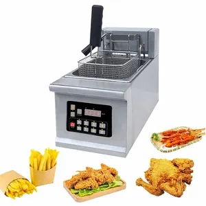 Friteuse commerciale automatique en acier inoxydable avec panier à réservoir profond Friteuses électriques Friteuses de pommes de terre Frye de table