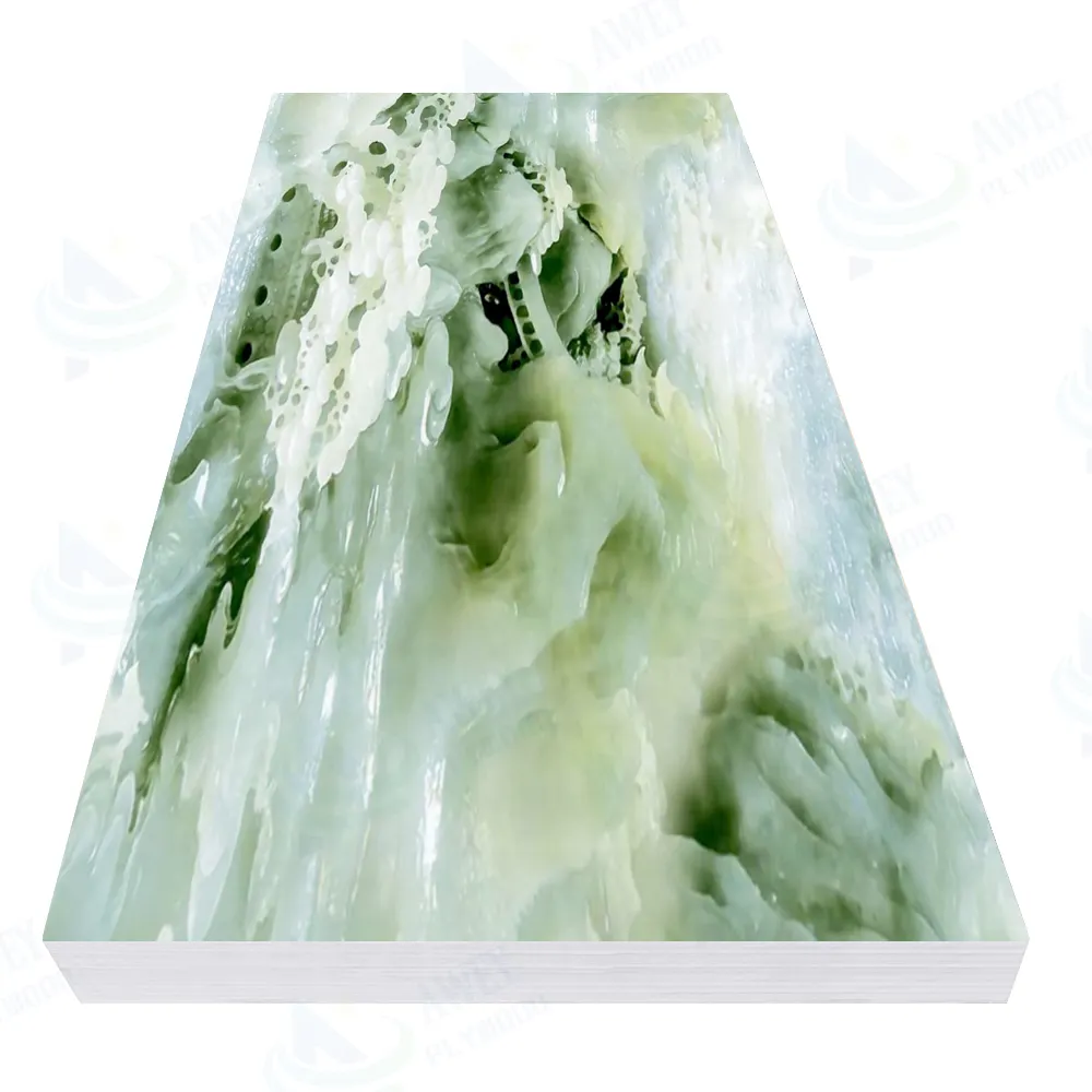 New 3 Mét UV Marble Acrylic Nhựa Trần Mờ Trang Trí 3D PVC Tấm Tường Bao Gồm Bảng Điều Chỉnh Hội Đồng Quản Trị