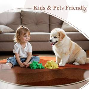 Alfombra redonda de montaña naranja quemada Alfombra de pila baja antideslizante lavable Impresión a pedido para sala de estar Dormitorio - Product Image 2