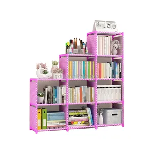 模块化书柜DIY储物整理器便携式钢管储物架儿童多功能机架9立方婴儿柜