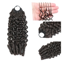 Extensions de cheveux humains au crochet effet plume, bouclées à la française, avec nœuds miracle, cheveux Remy noués à la main