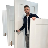 Porte moderne pré-montée en HDF moulé en aluminium, étanche, blanche, 2 panneaux, 8 pieds, pour intérieur de villa, fabrication OEM/ODM