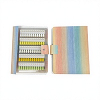 Livre d'échantillons magnétique transfrontalier pour ongles en cuir PU et acrylique, dégradé arc-en-ciel, avec logo personnalisable, nuancier de couleurs et plaque d'échantillons individuelle