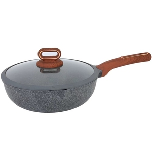 Sartén Antiadherente Moderna con Tapa <span class=keywords><strong>de</strong></span> Vidrio, Revestimiento <span class=keywords><strong>de</strong></span> <span class=keywords><strong>Granito</strong></span>, Utensilios <span class=keywords><strong>de</strong></span> <span class=keywords><strong>Cocina</strong></span> <span class=keywords><strong>de</strong></span> Piedra Saludables, Sartén <span class=keywords><strong>de</strong></span> Chef, Libre <span class=keywords><strong>de</strong></span> PFOA, Wok Antiadherente - Product Image 1