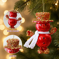 Décorations de Noël Pendentifs Bonhomme de Neige Scintillants pour Arbre de Noël, Décorations de Fête pour la Maison et les Fêtes de Fin d'Année