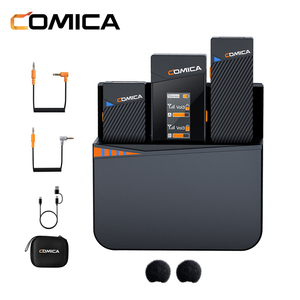 Microphone cravate sans fil mini <span class=keywords><strong>Comica</strong></span> Vimo C 2.4G avec étui de charge, suppression du bruit, compatible avec les smartphones Intel Celeron - Product Image 1
