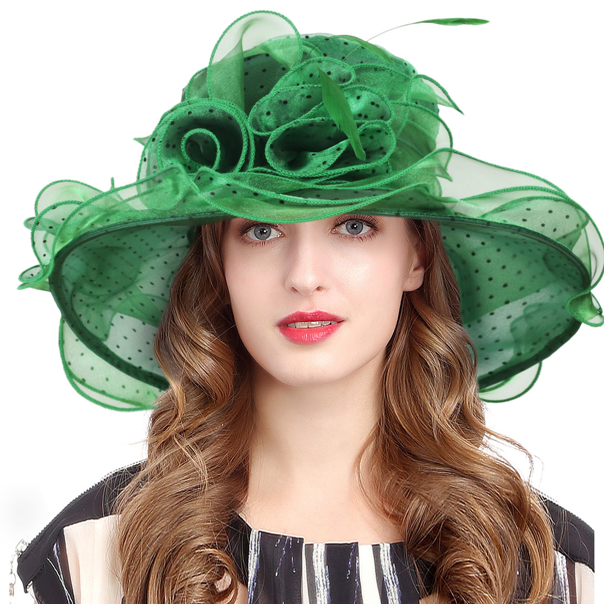 Stunning Green Tulle Fascinator Hat Kentucky Derby Church Tea Brunch Green Church Derby Hat - Etsy main image 3