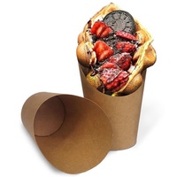 Gobelets en papier Kraft avec impression Logo, pour frites, gaufre à bulles, lot de pièces