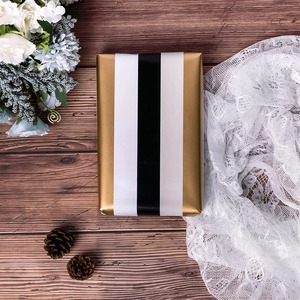 Double Side PE Metallized Gift Wrapping <b>Paper</b> Roll Black White Gold Plaid <b>Pattern</b> Eco-Friendly Digital Printing Compatible Candy - Product Image 5