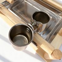 Double mangeoire pour perroquets en acier inoxydable avec pince de fixation pour perchoirs et cages DIY