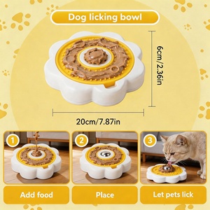 AFP Anxiety Relief Dog Licking Bowl With Suction Cup Rotating Stainless Steel Ball <strong>Pet</strong> Lick Bowl Slow Feeder For Dogs &amp; Cats - Product Image 2