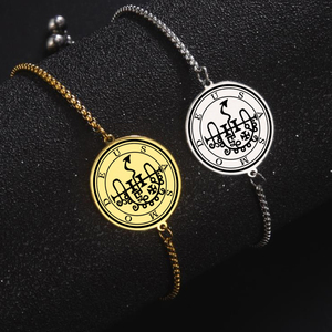 Llave Menor de Salomón, Sello de Asmodeus, <span class=keywords><strong>Ars</strong></span> <span class=keywords><strong>Goetia</strong></span>, Amuleto, Talismán, Joyería, Grabado Láser, Colgante de Acero Inoxidable, Pulsera - Product Image 5