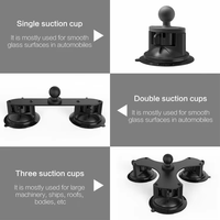Logo/emballage personnalisés disponibles : Support de pare-brise de voiture à triple ventouse robuste avec bras d'extension pour GoPro Hero 13 12 Insta360 DJI