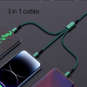 สายชาร์จเร็วสุดๆ100W 3 <span class=keywords><strong>in</strong></span> 1ไมโคร USB 3.0ชนิด c ทั้งหมดในหนึ่งยาว1.2เมตรสายชาร์จเร็ว3in1 USB สายชาร์จโทรศัพท์มือถือ - Product Image 2