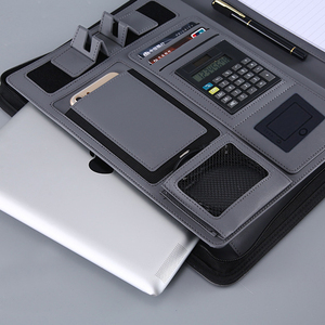 A4 Văn Phòng Kinh Doanh Nguồn Cung Cấp Hải Quân Màu Xanh PU Da Biểu Tượng Tùy Chỉnh Tài Liệu Tập Tin Thư Mục Vòng Chất Kết Dính Padfolio Danh Mục Đầu Tư Với Notepad - Product Image 3