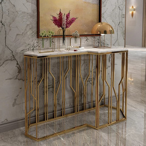 Consolle Dorata per <span class=keywords><strong>Ingresso</strong></span> e Corridoio, Arredamento Moderno di Lusso per Soggiorno, Entrata e Hall d'Albergo - Product Image 3