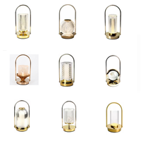 Lampe de Table Sans Fil Style Classique Dimmable Décoration Maison LED Or USB Rechargeable Batterie Cristal Lampe de Luxe Cadeau