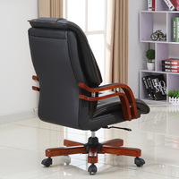 Chaise de patron en cuir véritable, chaise de bureau en cuir de vache respirant, chaise de PDG avec accoudoirs, hauteur réglable, fonction pivotante