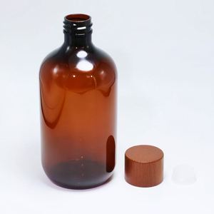 New 500ml PET Plastic Essential <b>Oil</b> <b>Bottle</b> Bamboo Wood Screw Lid Pure Dew Aromatherapy Liquid Orifice Reducer Pump Sprayer Seal - Product Image 5