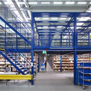 מדפים כבדים טרומיים תעשייתיים מתכת מחסן מערכת מדפי קומתיים לאחסון - Product Image 4