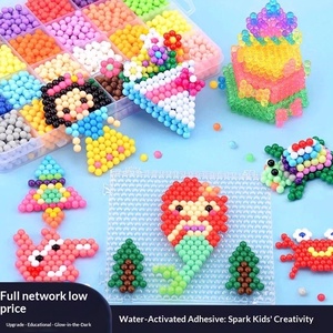 Jouet éducatif de puzzle de perles DIY pour filles de 4 à 6 ans avec autocollants à la brume d'eau en TPE/TPR et pâte de cristal - Product Image 3