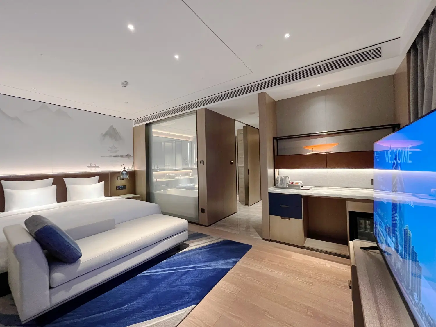 Design moderne Hôtels aux États-Unis Holiday Inn Express Mobilier de chambre à coucher pour hôtel Ensemble de chambre King Size