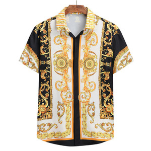 Camisa de Manga Corta Islámica Árabe de Oriente Medio para Hombre, Estilo Real Hawaiano <span class=keywords><strong>Betis</strong></span>. - Product Image 3