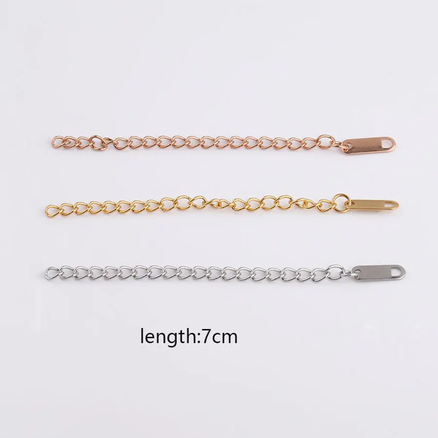 Popular Stainless Steel Making Accessories 5mm 7cm Link Chain Extender DIY Jewelry Findings