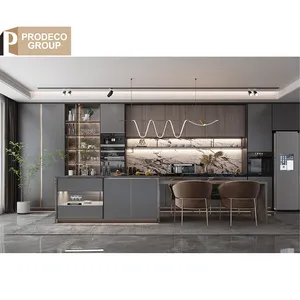 Prodeco Hot Selling 2024 Customized Modern Storage Furniture High Gloss Lacquer Kitchen Cabinet With Appliances For Household