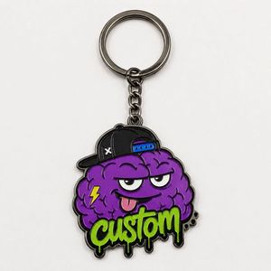 Llaveros personalizados de alta calidad con diseño de cerebro divertido, llaveros de dibujos animados, regalo de moda para tiendas de ropa urbana, recuerdo, llavero. - Product Image 2