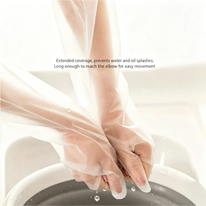 <span class=keywords><strong>Gants</strong></span> de sécurité jetables CPE extra-longs de 50 cm, épaissis, imperméables et résistants à l'huile, pour la vaisselle et la maison, à couverture complète du bras - Product Image 2