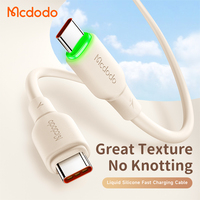 Mcdodo 477 60W LED PD Smart Charger Cable 65W Pd Fast Charger USB C USB C iPhone 15 Pro Max Mac Silicone Cable High Power