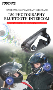 Nuovo Interfono Bluetooth per Moto TOUCARE T50 3Rider con Telecamera 1080P e Tecnologia Anti-Interferenza - Product Image 4