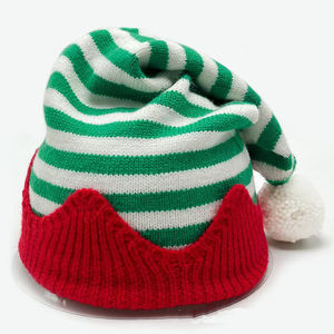 Elf Santa Beanies Chapeaux tricotés de Noël Hiver Chaud Nouvel An Rayures <span class=keywords><strong>Pompon</strong></span> Enfants Nouveau Design Chapeau de Noël pour Adultes - Product Image 3