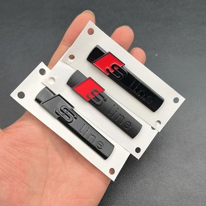 3D ABS đen Sline logo xe Fender huy hiệu S dòng biểu tượng Decal Sticker Phụ kiện cho Audi A1 A3 A4 A5 A6 Q2 Q5 Q7 Q3 S3 <span class=keywords><strong>S4</strong></span> S6 TT - Product Image 1