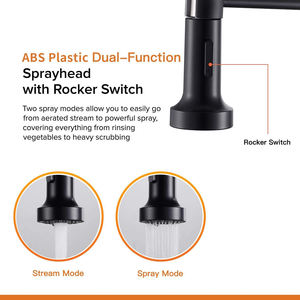 Grifo <span class=keywords><strong>de</strong></span> Cocina Comercial <span class=keywords><strong>de</strong></span> Latón Macizo, <span class=keywords><strong>Monomando</strong></span>, con Rociador Extraíble <span class=keywords><strong>de</strong></span> Resorte, Grifo <span class=keywords><strong>de</strong></span> <span class=keywords><strong>Fregadero</strong></span> <span class=keywords><strong>de</strong></span> Cocina Negro Mate FLG - Product Image 5