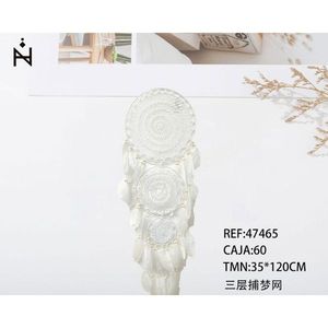 Acchiappasogni a tre strati 35x120cm con piume bianche, decorazione da parete per la casa - Product Image 3