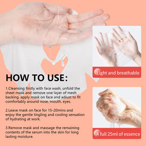 Nouveauté <span class=keywords><strong>Masque</strong></span> en Tissu pour <span class=keywords><strong>le</strong></span> <span class=keywords><strong>Visage</strong></span> aux Fruits Infusé <span class=keywords><strong>de</strong></span> Vitamine C, Peptides et Acide Hyaluronique pour Hydrater, Lisser et Éclaircir - Product Image 4