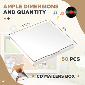 Các tông bưu phẩm <span class=keywords><strong>CD</strong></span> hộp sóng túi di chuyển lưu trữ kinh doanh nhỏ bao bì trắng nhỏ sóng vận chuyển gửi thư hộp - Product Image 4