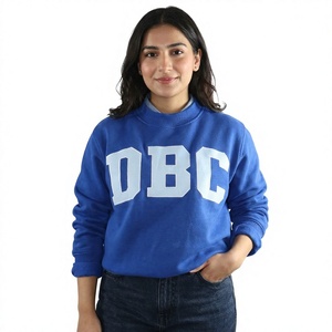 Sweat-shirt à col rond avec impression de lettres DBC, coupe classique pour femmes, 100% coton, pull-over, vêtements personnalisés, fournisseur en gros - Product Image 6